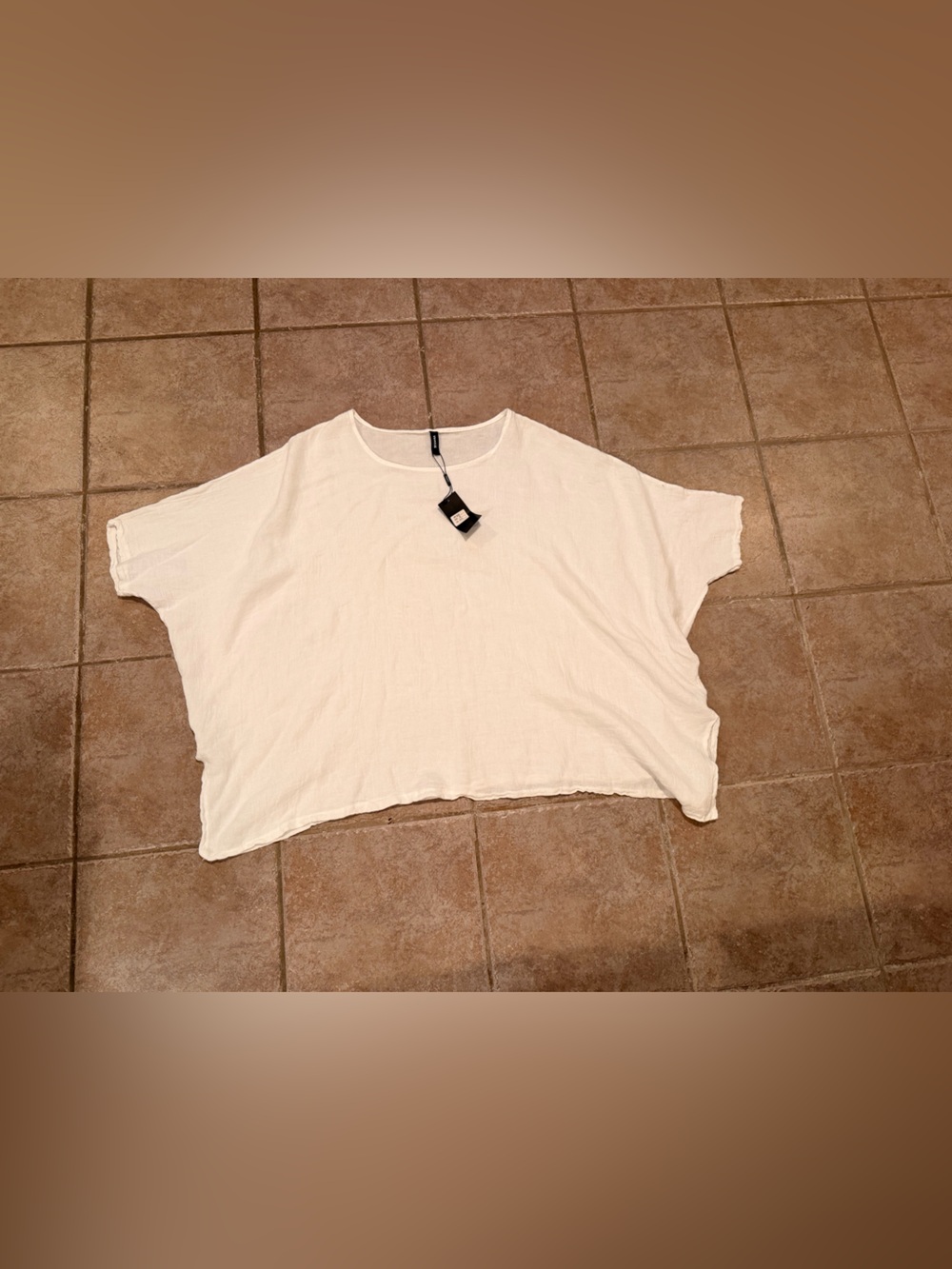 Relaxed Cream Short-Sleeve Boxy Tee